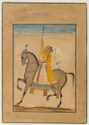 Reiterporträt von Maharaja Sujan Singh von Bikaner, 1747